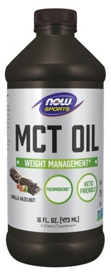 NOW FOODS MCT Oil - Olej MCT - smak Vanilla hazelnut (473 ml)