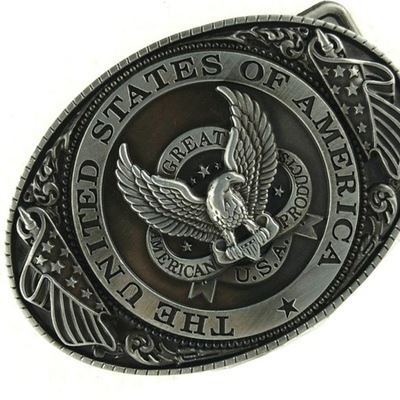 Belt Buckle U.S.A. American Flag Soaring Eagle