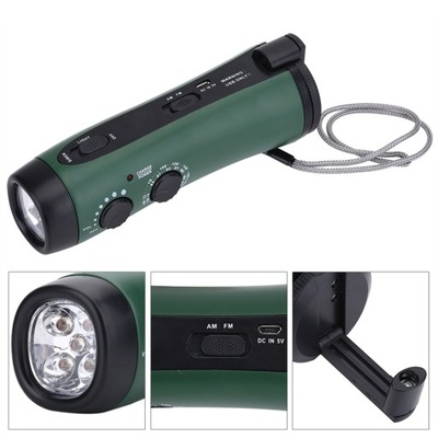 MULTIFUNCIONAL BIELA MANUAL DIODO LUMINOSO LED CAMPING LINTERNA  