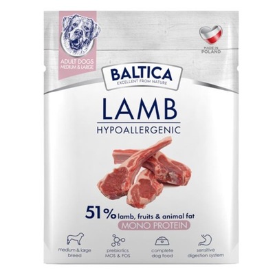 BALTICA LAMB HYPOALLERGENIC ADULT ML 50G JAGNIĘCINA i RYŻ PSY DOROSŁE