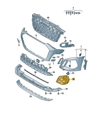 РЕШІТКА РЕШІТКА ЗАГЛУШКА ПОВІТРОВОДУ ПОВІТРЯ ЛІВА AUDI A3 RS3 8Y ОРИГІНАЛ ASO