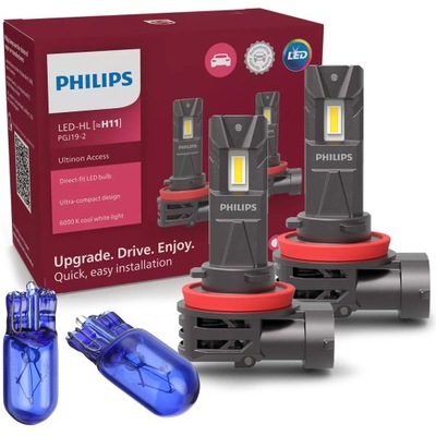 LUCES DIODO LUMINOSO LED H11 PHILIPS ACCESS 6000K + W5W HONDA ACCORD VII 7 VIII 8 JAZZ  