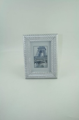 RAMKA NA ZDJĘCIA STOJĄCA SREBRNA BŁYSZCZĄCA 10x15c