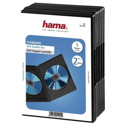 Pudełko DVD Hama podwójne 5Pak, czarne