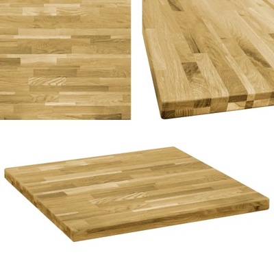 Kwadratowy blat do stolika z drewna dębowego, 44 m