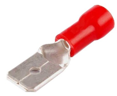 Konektor w izolacji męski 6,5 mm, czerwony -5 szt.