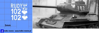 CZOŁG T34 CZTEREJ PANCERNI I PIES RUDY 102 KALKOMANIA 1:72