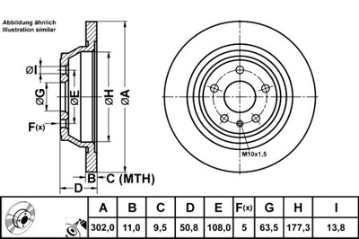 ATE DISCOS DE FRENADO 2 PIEZAS PARTE TRASERA FORD MONDEO V FORD EE.UU. FUSION 1.0-2.0H  