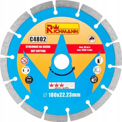 TARCZA DIAMENTOWA SEGMENTOWA 180x22,23 MM DO BETONU KAMIENIA RICHMANN C4802