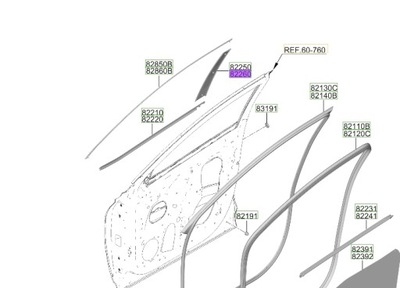 82260N7000 HYUNDAI OE НАКЛАДКА РАМЫ ЛЮКА TUCSON 2022-