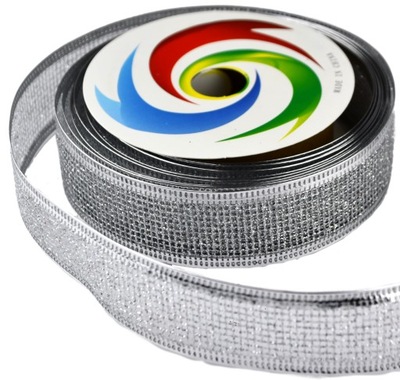 WSTĄŻKA ŚWIĄTECZNA TASIEMKA BROKATOWA DO PREZENTÓW