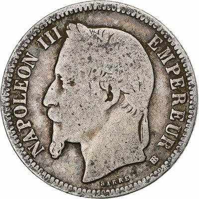 Moneta, Francja, Napoleon III, Franc, 1868, Strasb