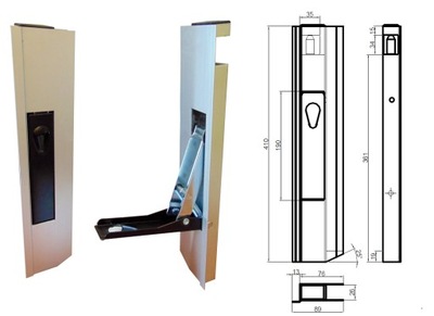 CERRADURA BURTY ALUMINIOWEJ VERTICALES H400 - DERECHO IZQUIERDO  