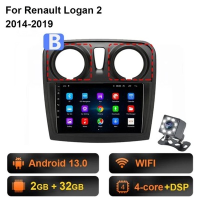 CARPLAY ANDROID 13 PARA RADIO RENAULT LOGAN 2 2012-2019 SANDERO 2 2014-2019 RADIO  