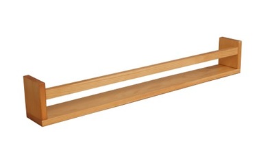 PÓŁKA WISZĄCA NA KSIĄŻKI DREWNIANA DŁUGA olcha