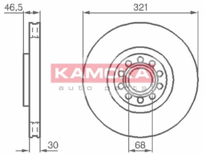 ДИСКИ ТОРМОЗНЫЕ ТОРМОЗНЫЕ ПЕРЕД KAMOKA 1032332