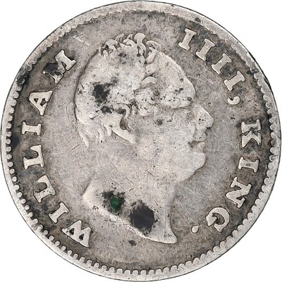 INDIE BRYTYJSKIE, Guillaume IV, 1/4 Rupee, 1835, S