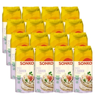 SONKO Wafle 7 Ziaren z ryżem dzikim 16x130g