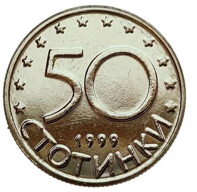 BUŁGARIA 50 STOTINEK 1999 KOŃ MENNICZA