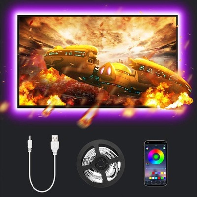 TAŚMA LED RGB TV USB APLIKACJA BLUETOOTH LAMPA 3M