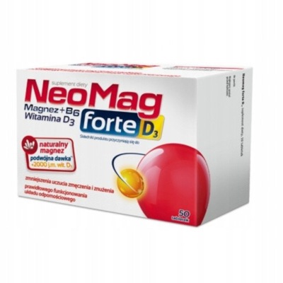 NEOMAG FORTE D3, Magnez, witamina D3 i B6 50 tab