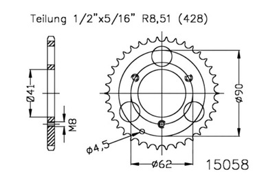 KRUMPLIARATIS GAL. ESJOT 50-15058-28 28Z DYDIS 428 