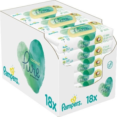 PAMPERS COCONUT KOKOS 18X42SZT CHUSTECZKI NAWILŻANE KE151