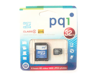 PQI MicroSDHC 32GB Class 10 UHS-I (adapter SD)