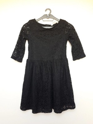 Czarna, koronkowa sukienka z H&M