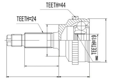 Шарнір зовнішній mazda demio 98- /+abs=44t фото №1