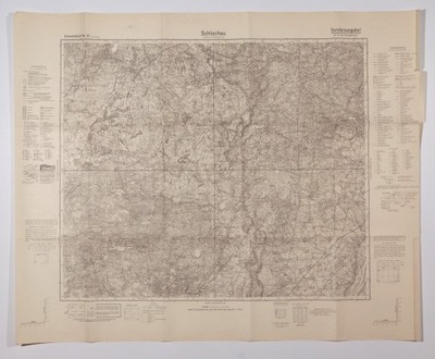 CZŁUCHÓW. Topograficzna mapa okolic Człuchowa