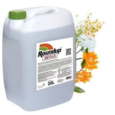 ROUNDUP 360 PLUS - 20L RANDAP TOTALNY, GLIFOSAT NISZCZY WSZYSTKIE CHWASTY