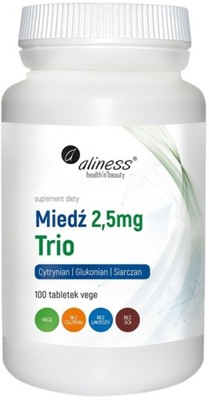 Aliness MIEDŹ TRIO 2.5mg Pielęgnacja Włosów Stres Oksydacyjny Pigmentacja