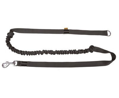 Dingo Vodítko na behanie -páska s tlmičom 2,5cm/170cm s rukoväťou čierna