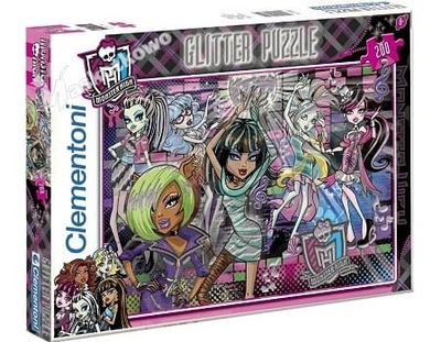 PUZZLE 200 EL. GLITTER MONSTER HIGH 29651 CLEMENTONI