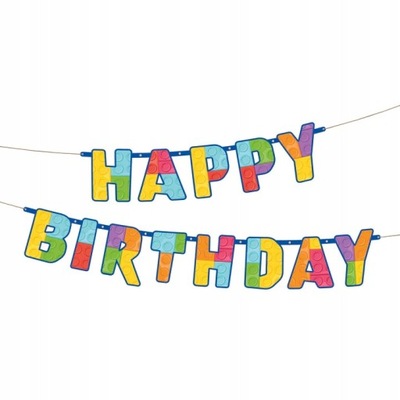 Girlanda Baner Happy Birthday Klocki 180x16cm