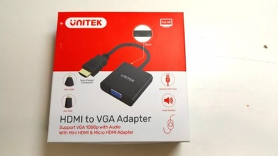 ADAPTER MICRO/MINI HDMI DO VGA+AUDIO UNITEK Y-6355