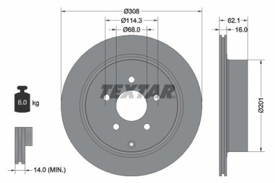 2X ДИСК ТОРМОЗНОЙ NISSAN ЗАД MURANO 05-/INFINITI Q70/Q60/Q50 13-/M 10-/FX