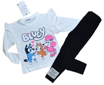 Komplet BLUEY legginsy prążek 3/4 lata