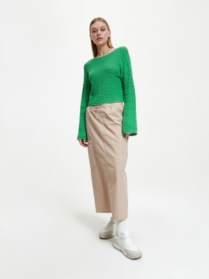 RESERVED ażurowy sweter zielony damski S