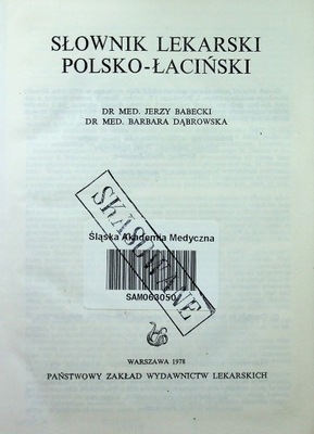 Słownik lekarski polsko łaciński