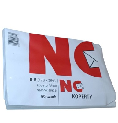 Koperta NC bez okienka B5 Koperty samoklejace BIAŁE SK 176x250mm 50 sztuk