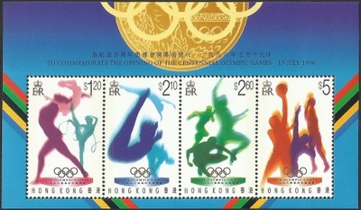 Hongkong 1996 Znaczki Bl 41 ** sport igrzyska olimpijskie Olimpiada koszyk