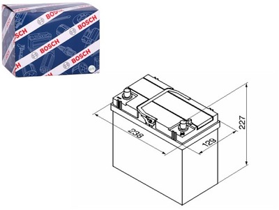 АКУМУЛЯТОР BOSCH 12V 45AH 330A S4 P + 3 238X129X227 B00 ПУСКОВИЙ