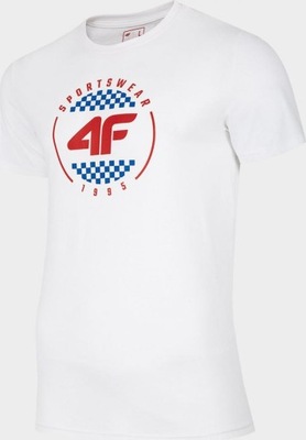 4F T-SHIRT MĘSKI H4L20 TSM022 biały S