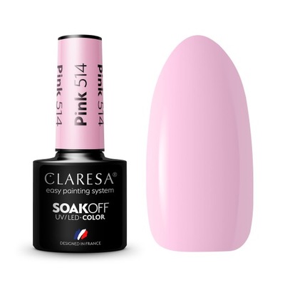 CLARESA Lakier hybrydowy PINK 514 Różowy 5g