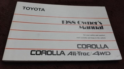 TOYOTA COROLLA ALL-TRAC 4WD MANUAL LIBRO 88  