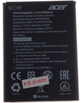 Bateria Acer Liquid Z200 ICP444355A1300mAh