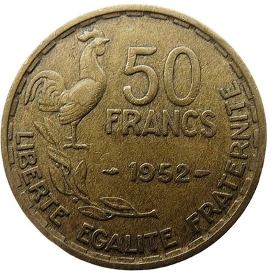 FRANCJA 50 FRANCS 1952 KOGUT