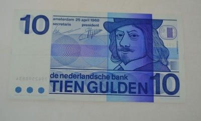 Holandia - banknot - 10 Gulden 1968 rok